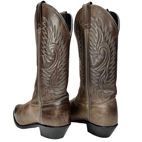 SOLD Imperial Gray Brown Leather Western Boot Made In USA Women 6 1/2 M - Picture 11 of 11